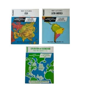 Milliken Vintage Book set Transparency Duplicating Map Outlines Exploration